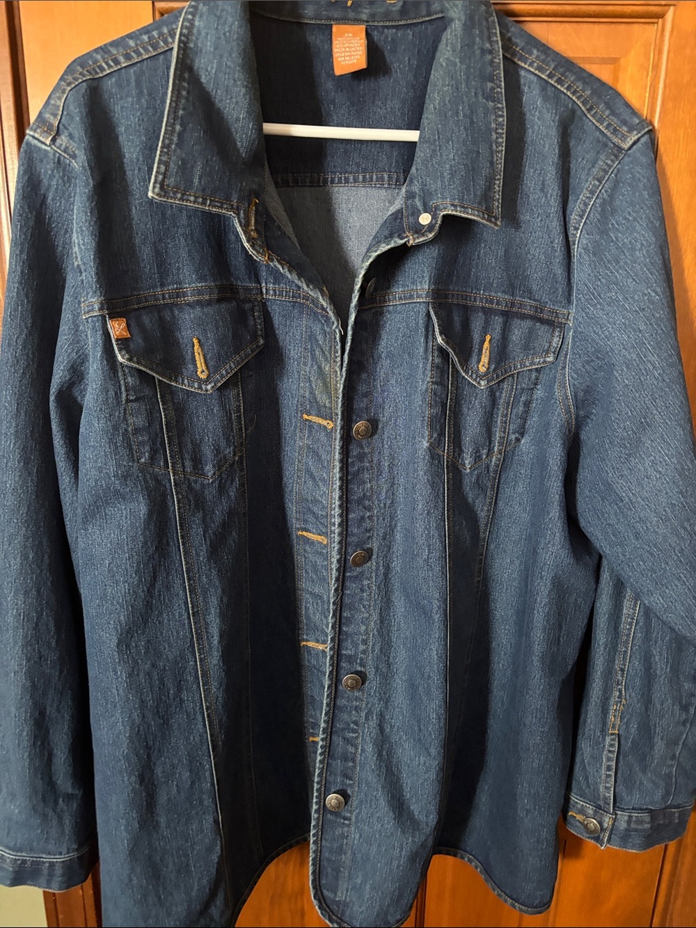 Signature Dark Blue Denim Jean Jacket with Button Front